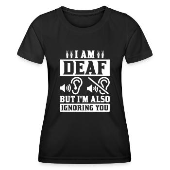 Surdité Surdité Malentendant Perte auditive - T-shirt sport Femme - noir - Devant - AI Model Female 172 light (172cm)