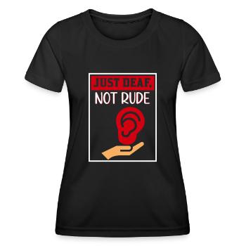 Surdité Surdité Malentendant Perte auditive - T-shirt sport Femme - noir - Devant - AI Model Female 172 light (172cm)