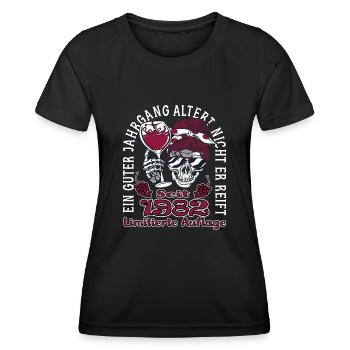 41. Geburtstag 1982 41er Guter Jahrgang - Frauen Funktions-T-Shirt - Schwarz - Vorne - AI Model Female 172 light (172cm)