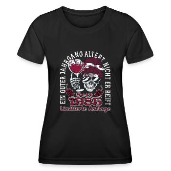 38. Geburtstag 1985 38er Guter Jahrgang - Frauen Funktions-T-Shirt - Schwarz - Vorne - AI Model Female 172 light (172cm)