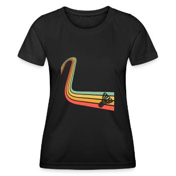 Badminton Federball - Frauen Funktions-T-Shirt - Schwarz - Vorne - AI Model Female 172 light (172cm)