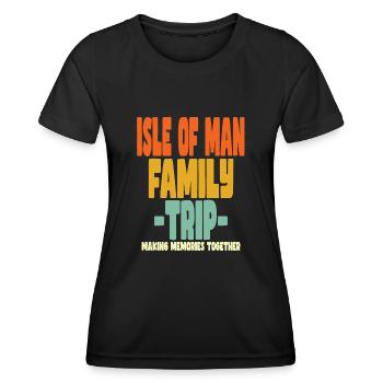 Vacances en famille à l’île de Man - T-shirt sport Femme - noir - Devant - AI Model Female 172 light (172cm)