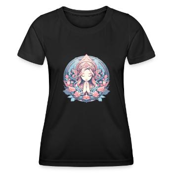 Meditation Achtsamkeit Entspannung Ruhe - Frauen Funktions-T-Shirt - Schwarz - Vorne - AI Model Female 172 light (172cm)