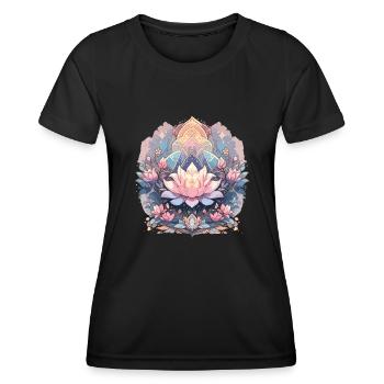 Fleur de lotus - T-shirt sport Femme - noir - Devant - AI Model Female 172 light (172cm)