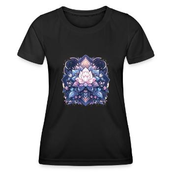 Fleur de lotus - T-shirt sport Femme - noir - Devant - AI Model Female 172 light (172cm)