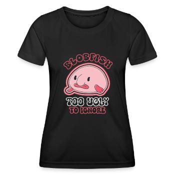 Meeresbiologe Tiefseefisch Blobfisch Ozean - Frauen Funktions-T-Shirt - Schwarz - Vorne - AI Model Female 172 light (172cm)