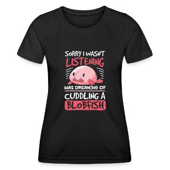 Meeresbiologe Tiefseefisch Blobfisch Ozean - Frauen Funktions-T-Shirt - Schwarz - Vorne - AI Model Female 172 light (172cm)