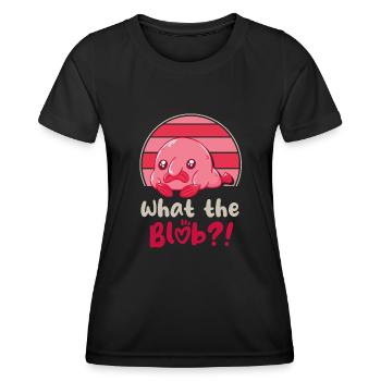 Meeresbiologe Tiefseefisch Blobfisch Ozean - Frauen Funktions-T-Shirt - Schwarz - Vorne - AI Model Female 172 light (172cm)