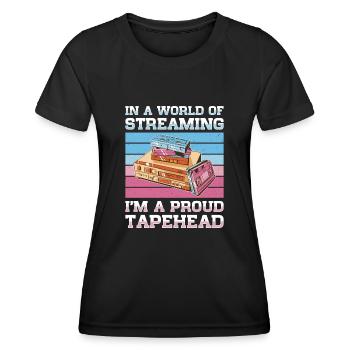 Vintage Movie Lover Retro Vhs Kassette 80er 90er - Frauen Funktions-T-Shirt - Schwarz - Vorne - AI Model Female 172 light (172cm)