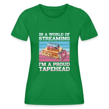 Vintage Movie Lover Retro Vhs Kassette 80er 90er - Frauen Funktions-T-Shirt - Kelly Green - Vorne - AI Model Female 172 dark (172cm)