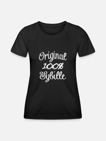 Original 100% Sybille - Frauen Funktions-T-Shirt - Schwarz