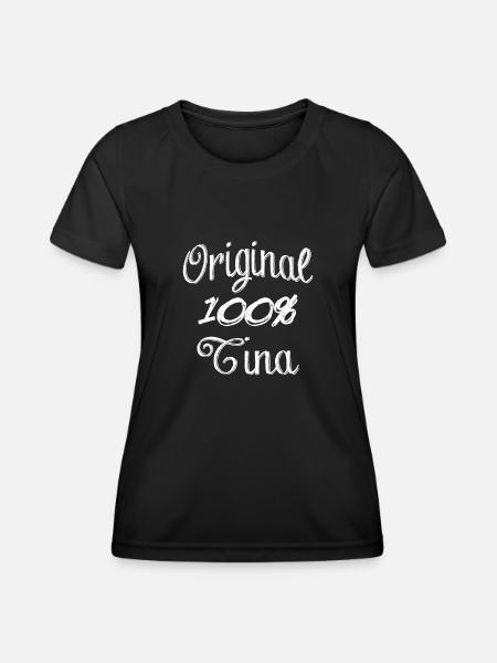 Original 100% Tina - Frauen Funktions-T-Shirt - Schwarz