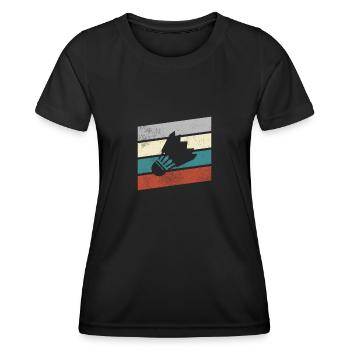 Federball Retro - Frauen Funktions-T-Shirt - Schwarz - Vorne - AI Model Female 172 light (172cm)