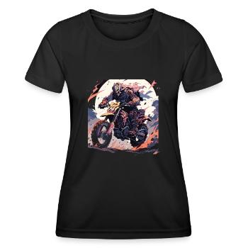 Skull Skull Motocross Dirt Bike - T-shirt sport Femme - noir - Devant - AI Model Female 172 light (172cm)