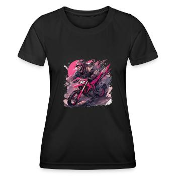 Skull Skull Motocross Dirt Bike - T-shirt sport Femme - noir - Devant - AI Model Female 172 light (172cm)
