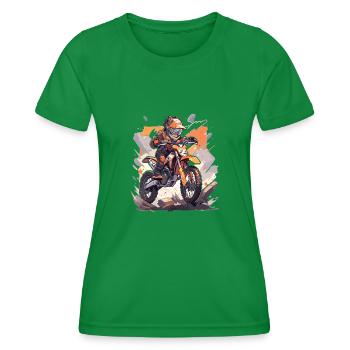 Motocross Kids - Women's Functional T-Shirt - kelly green - Front - AI Model Female 172 dark (172cm)