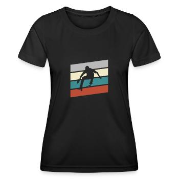 Skating Retro - Frauen Funktions-T-Shirt - Schwarz - Vorne - AI Model Female 172 light (172cm)