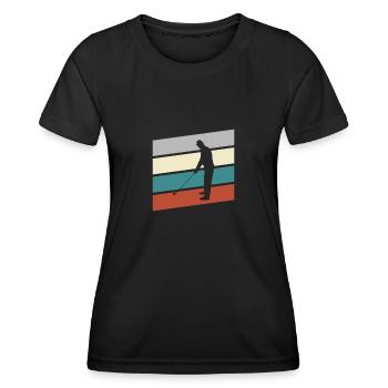 Golf Retro - Frauen Funktions-T-Shirt - Schwarz - Vorne - AI Model Female 172 light (172cm)
