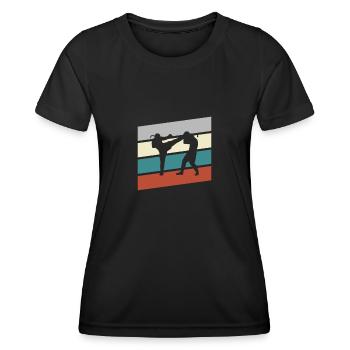 mma retro - Frauen Funktions-T-Shirt - Schwarz - Vorne - AI Model Female 172 light (172cm)