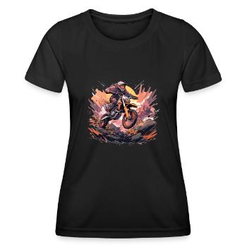 Supermotard Motocross Moto Moto Moto - T-shirt sport Femme - noir - Devant - AI Model Female 172 light (172cm)