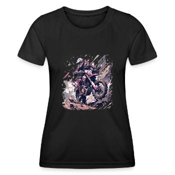 Supermotard Motocross Moto Moto Moto - T-shirt sport Femme - noir - Devant - AI Model Female 172 light (172cm)