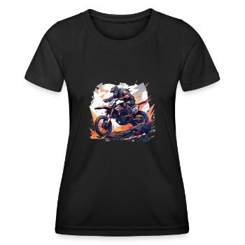 Supermotard Motocross Moto Moto Moto - T-shirt sport Femme - noir - Devant - AI Model Female 172 light (172cm)