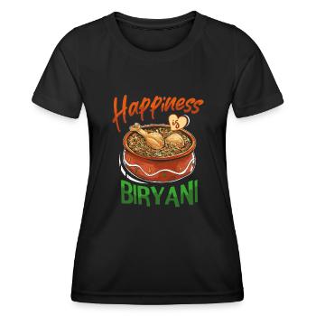 Cuisine indienne, gourmets, amateurs de biryani, - T-shirt sport Femme - noir - Devant - AI Model Female 172 light (172cm)