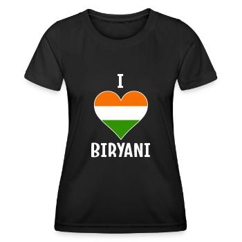 Cuisine indienne, gourmets, amateurs de biryani, - T-shirt sport Femme - noir - Devant - AI Model Female 172 light (172cm)