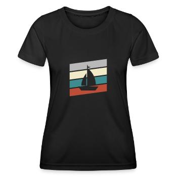 Rétro de la voile - T-shirt sport Femme - noir - Devant - AI Model Female 172 light (172cm)