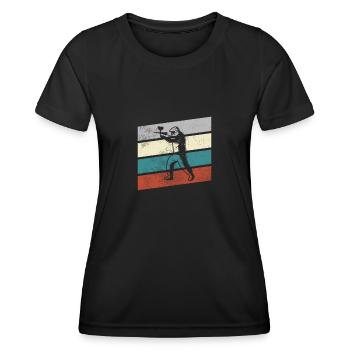 Paintball Rétro - T-shirt sport Femme - noir - Devant - AI Model Female 172 light (172cm)