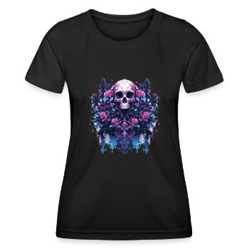 Crâne Crâne Crânes Crâne Squelette - T-shirt sport Femme - noir - Devant - AI Model Female 172 light (172cm)