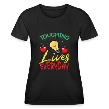 Jeden Tag Leben Berühren - Frauen Funktions-T-Shirt - Schwarz - Vorne - AI Model Female 172 light (172cm)
