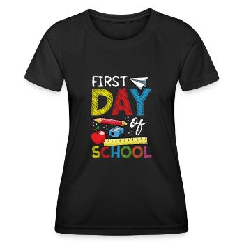 Premier jour d’école - T-shirt sport Femme - noir - Devant - AI Model Female 172 light (172cm)