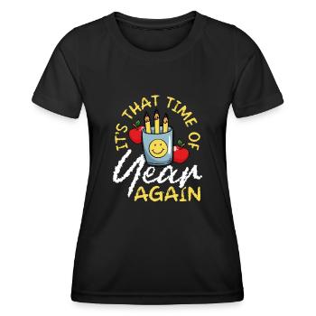 Retour à l’école - T-shirt sport Femme - noir - Devant - AI Model Female 172 light (172cm)