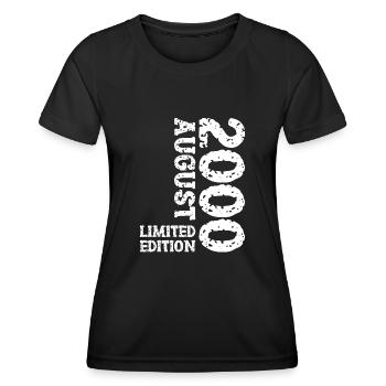 2000 August Limited Edition 23. Geburtstag Outfit - Frauen Funktions-T-Shirt - Schwarz - Vorne - AI Model Female 172 light (172cm)