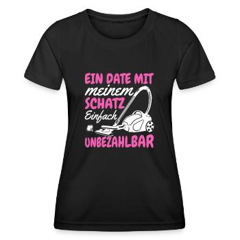 Ein date mit meinem Schatz Staubsauger - Frauen Funktions-T-Shirt - Schwarz - Vorne - AI Model Female 172 light (172cm)
