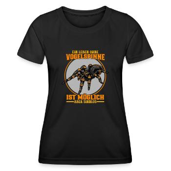 Vogelspinne Tarantel Vogelspinnen Haustier - Frauen Funktions-T-Shirt - Schwarz - Vorne - AI Model Female 172 light (172cm)