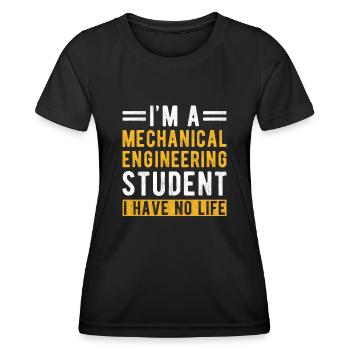 Cadeau étudiant en génie mécanique - T-shirt sport Femme - noir - Devant - AI Model Female 172 light (172cm)