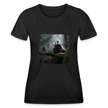 Pandas réaliste Panda Panda géant - T-shirt sport Femme - noir - Devant - AI Model Female 172 light (172cm)