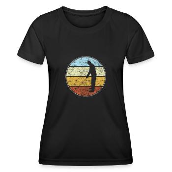Golf Retro - Frauen Funktions-T-Shirt - Schwarz - Vorne - AI Model Female 172 light (172cm)