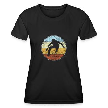 Skating Retro - Frauen Funktions-T-Shirt - Schwarz - Vorne - AI Model Female 172 light (172cm)