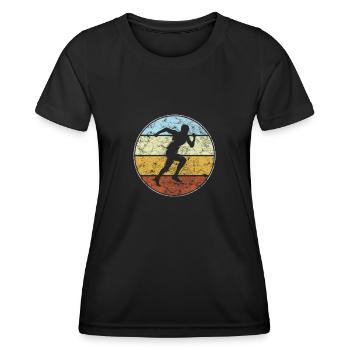 Jogging Rétro - T-shirt sport Femme - noir - Devant - AI Model Female 172 light (172cm)