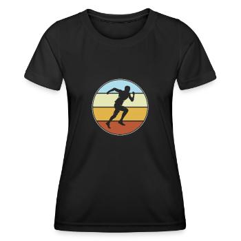 Jogging Rétro - T-shirt sport Femme - noir - Devant - AI Model Female 172 light (172cm)