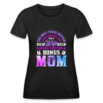 Stiefmutter Muttertag Stiefmama Mutter - Frauen Funktions-T-Shirt - Schwarz - Vorne - AI Model Female 172 light (172cm)