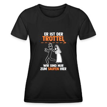 Bräutigam Hochzeit Heiraten Junggesellenabschied - Frauen Funktions-T-Shirt - Schwarz - Vorne - AI Model Female 172 light (172cm)