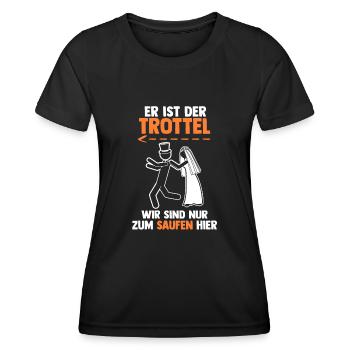 Bräutigam Hochzeit Heiraten Junggesellenabschied - Frauen Funktions-T-Shirt - Schwarz - Vorne - AI Model Female 172 light (172cm)