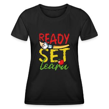 Ready, set, learn - Women's Functional T-Shirt - black - Front - AI Model Female 172 light (172cm)