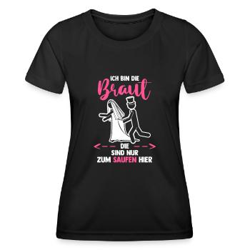 Braut Hochzeit Heiraten Junggesellenabschied - Frauen Funktions-T-Shirt - Schwarz - Vorne - AI Model Female 172 light (172cm)