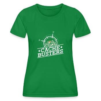 Cache Busters - Geocaching Geocacher - T-shirt sport Femme - vert - Devant - AI Model Female 172 dark (172cm)