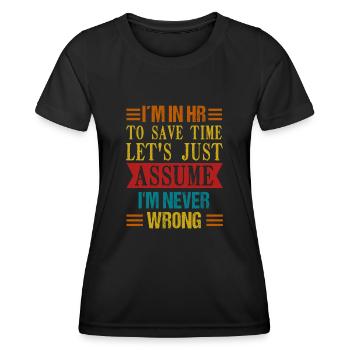 Occupation: hr-manager im Personalwesen - Women's Functional T-Shirt - black - Front - AI Model Female 172 light (172cm)